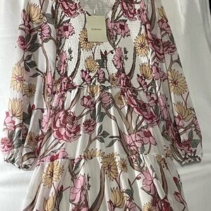 Bohme Red and Gold Long Sleeve Sundress
